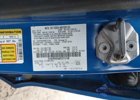 2019 Ford Fusion Se z USA, uszkodzony, nr VIN 3FA6P0HD6KR275748